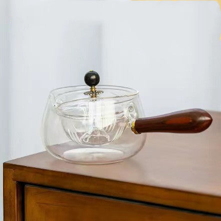 Rotating Heat-resistant Glass Tea Pot